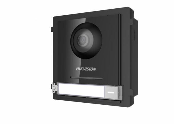 PANOU videointerfon modular de exterior Hikvision,1 xbuton apelare, camera video wide angle 180grade Fish eye 2MP, permite conectarea pana la 8 submodule de extensie, „DS-KD8003-IME1/EU” (include TV 0.8lei)