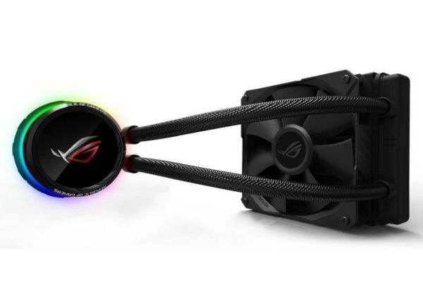 COOLER ASUS, skt. universal, racire cu lichid, vent. 120 mm, 2500 rpm, LED RGB ,”ROG RYUO 120″ (include TV 1.75 lei)