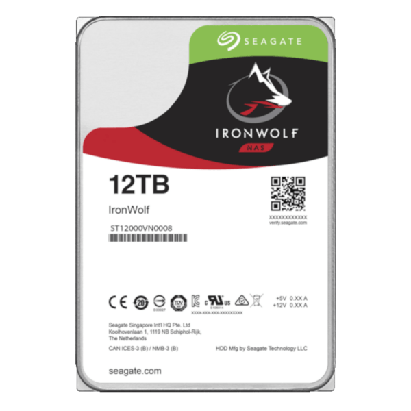 HDD SEAGATE 12 TB, IronWolf, 7.200 rpm, buffer 256 MB, pt. NAS, „ST12000VN0008”
