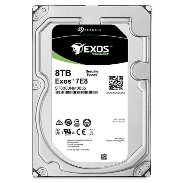 HDD SEAGATE – server 8 TB, Exos, 7.200 rpm, buffer 256 MB, pt. server, „ST8000NM000A” (timbru verde 0.8 lei)