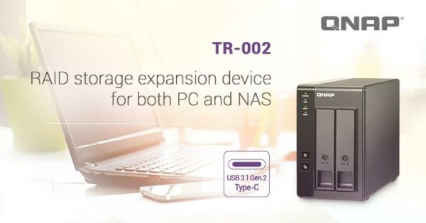 EXPANSION NAS QNAP, HDD x 2, capacitate maxima 16 TB, porturi USB Type C, „TR-002” (timbru verde 4 lei)