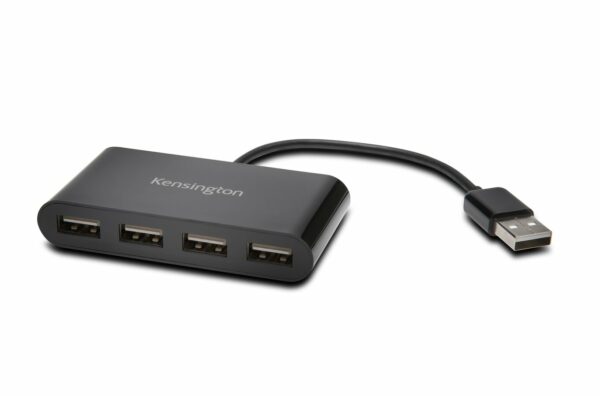 HUB extern KENSINGTON, porturi USB: USB 2.0 x 4, conectare prin USB 2.0, cablu 0.1 m, negru, „K39120EU” (timbru verde 0.8 lei)