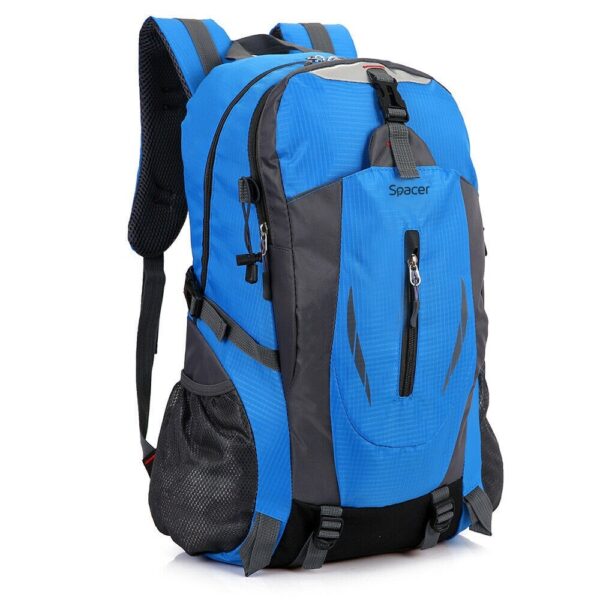 RUCSAC SPACER, pt. notebook de max. 15.6″, 2 compartimente, buzunar frontal x 2, buzunar lateral x 2, nylon, albastru/gri, „Rio”, „SPB-RIO-BLUE”