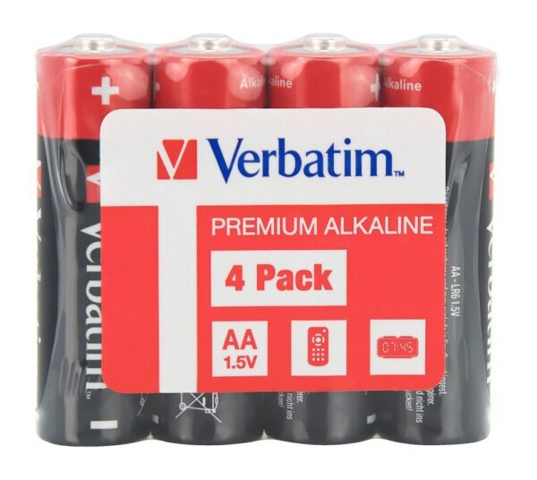 BATERIE VERBATIM AA (R6), 1.5V alcalina, 4 buc., shrink wrap „49501” (timbru verde 0.32 lei)