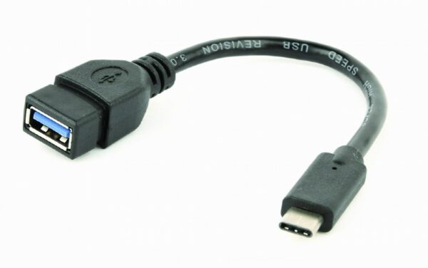 CABLU adaptor OTG GEMBIRD, pt. smartphone, USB 3.0 Type-C (T) la USB 3.0 (M), 20cm, asigura conectarea telef. la o tastatura, mouse, HUB, stick, etc., negru, „A-OTG-CMAF3-01” (timbru verde 0.08 lei)