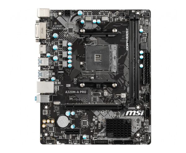 PLACA de BAZA MSI „A320M-A PRO”, skt AM4, mATX, AMD A320, 2 x DDR4, max. 32 GB, 4 x SATA, nu x M.2, 7.1, „A320M-A PRO”