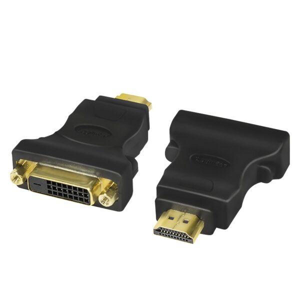 ADAPTOR video LOGILINK, HDMI (T) la DVI-D DL (M), conectori auriti, rezolutie maxima Full HD (1920 x 1080) la 60 Hz, negru, „AH0002” (timbru verde 0.08 lei)