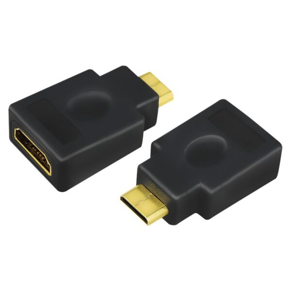 ADAPTOR video LOGILINK, Mini-HDMI (Type C)(T) la HDMI (M), conectori auriti, rezolutie maxima 4K UHD (3840 x 2160) la 30 Hz, negru, „AH0009” (timbru verde 0.08 lei)