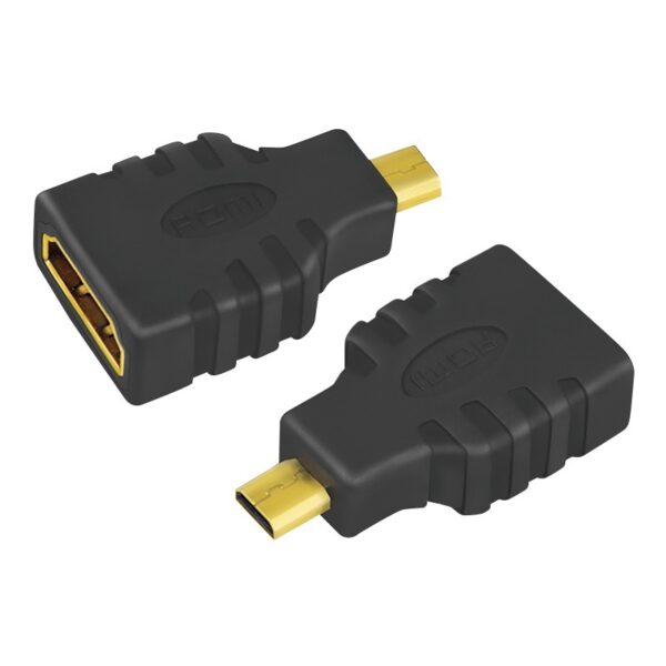 ADAPTOR video LOGILINK, Micro-HDMI (Type D)(T) la HDMI (M), conectori auriti, rezolutie maxima 4K UHD (3840 x 2160) la 30 Hz, negru, „AH0010” (timbru verde 0.08 lei)