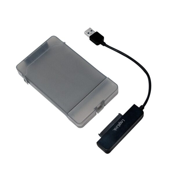 CABLU USB LOGILINK adaptor, USB 3.0 (T) la S-ATA (T), 10cm, adaptor USB la HDD S-ATA 2.5″, carcasa de protectie pt. HDD, negru, „AU0037” (timbru verde 0.18 lei)