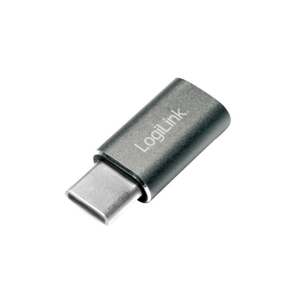 ADAPTOR LOGILINK, pt. smartphone, USB 3.0, USB Type-C (T) la Micro-USB (M), argintiu, „AU0041” (timbru verde 0.08 lei)