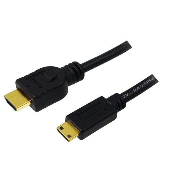 CABLU video LOGILINK, adaptor HDMI (T) la Mini-HDMI (Type C)(T), 1.5m, conectori auriti, rezolutie maxima 4K DCI (4096 x 2160) la 60 Hz, negru, „CH0022” (timbru verde 0.08 lei)