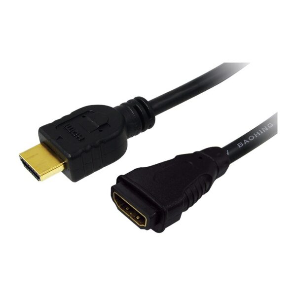 CABLU video LOGILINK, adaptor HDMI (T) la HDMI (M), 2m, conectori auriti, rezolutie maxima 4K DCI (4096 x 2160) la 60 Hz, negru, „CH0056” (timbru verde 0.8 lei)