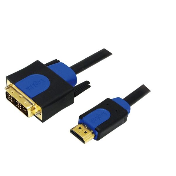 CABLU video LOGILINK, adaptor HDMI (T) la DVI-D SL (T), 2m, conectori auriti, Full HD+ (1920 x 1200) la 60 Hz, negru, „CHB3102” (timbru verde 0.8 lei)