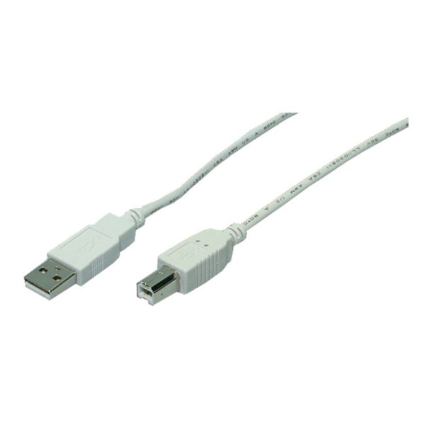 CABLU USB LOGILINK pt. imprimanta, USB 2.0 (T) la USB 2.0 Type-B (T), 2m, gri, „CU0007” (timbru verde 0.08 lei)