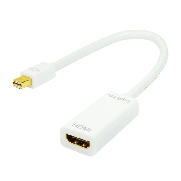 CABLU video LOGILINK, adaptor Mini-DisplayPort (T) la HDMI (M), 15cm, rezolutie maxima Full HD (1920 x 1080) la 60 Hz, alb, „CV0036A” (timbru verde 0.08 lei)