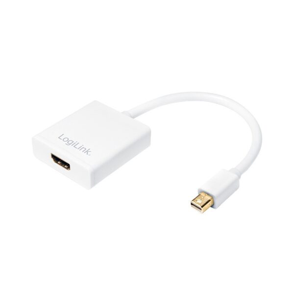 CABLU video LOGILINK, adaptor Mini-DisplayPort (T) la HDMI (M), 15cm, rezolutie maxima 4K UHD (3840 x 2160) la 30 Hz, alb, „CV0036B” (timbru verde 0.08 lei)