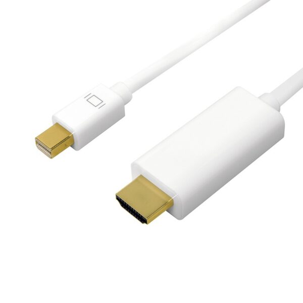 CABLU video LOGILINK, adaptor Mini-DisplayPort (T) la HDMI (T), 1m, conectori auriti, rezolutie maxima 4K UHD (3840 x 2160) la 30 Hz, alb, „CV0122” (timbru verde 0.18 lei)