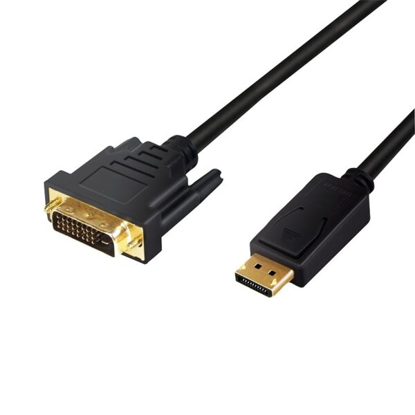 CABLU video LOGILINK, adaptor DisplayPort (T) la DVI-D DL (T), 2m, conectori auriti, rezolutie maxima Full HD (1920 x 1080) la 60Hz, negru, „CV0131” (timbru verde 0.8 lei)