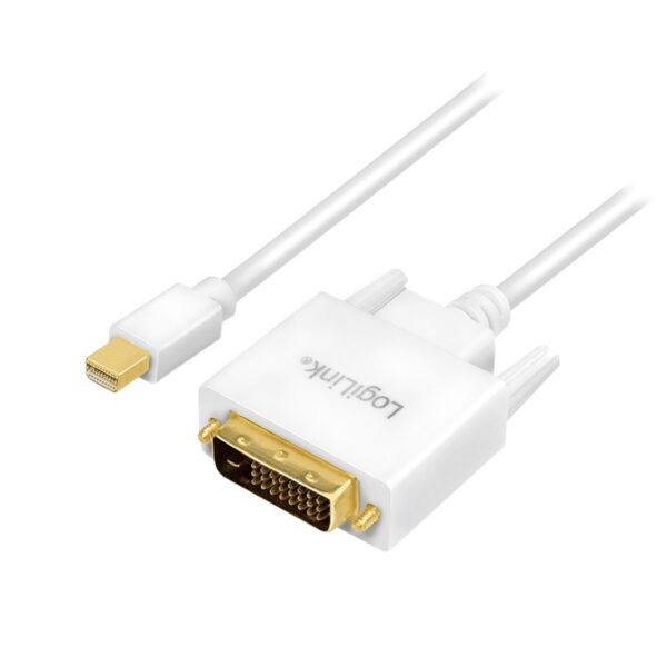 CABLU video LOGILINK, adaptor Mini-DisplayPort (T) la DVI-D DL (T), 1.8m, conectori auriti, rezolutie maxima Full HD (1920 x 1080) la 60Hz, alb, „CV0137” (timbru verde 0.18 lei)