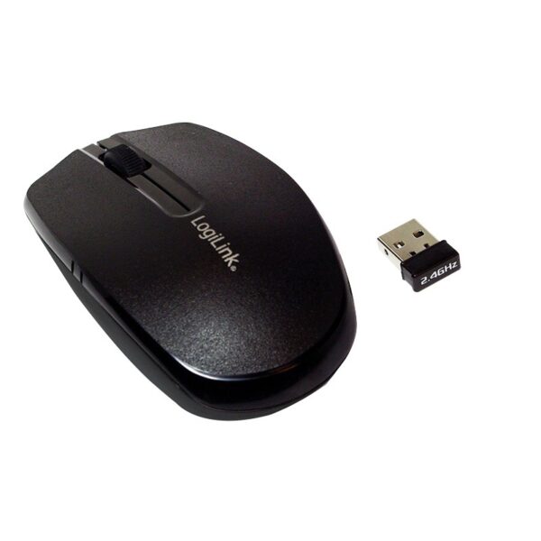 MOUSE Logilink, PC sau NB, wireless, 2.4GHz, optic, 1200 dpi, butoane/scroll 3/1, , negru, „ID0114” (timbru verde 0.18 lei)