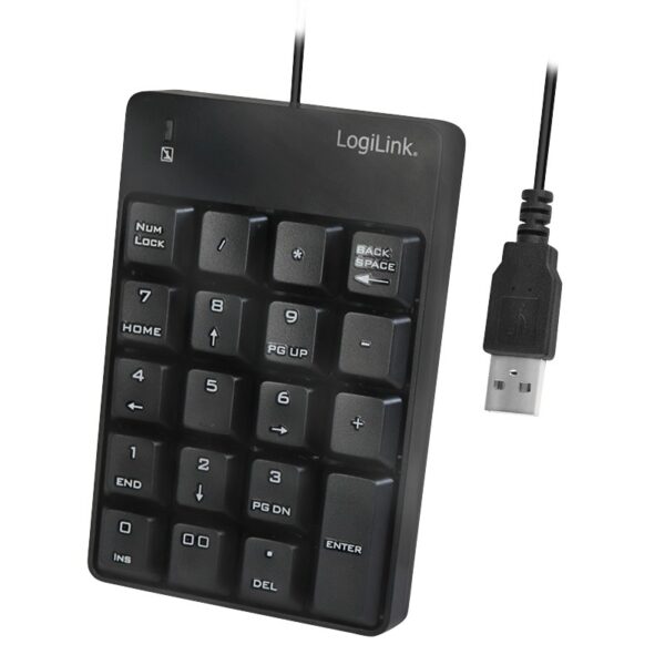 TASTATURA numerica Logilink, USB, 19 taste, negru, „ID0184” (timbru verde 0.8 lei)