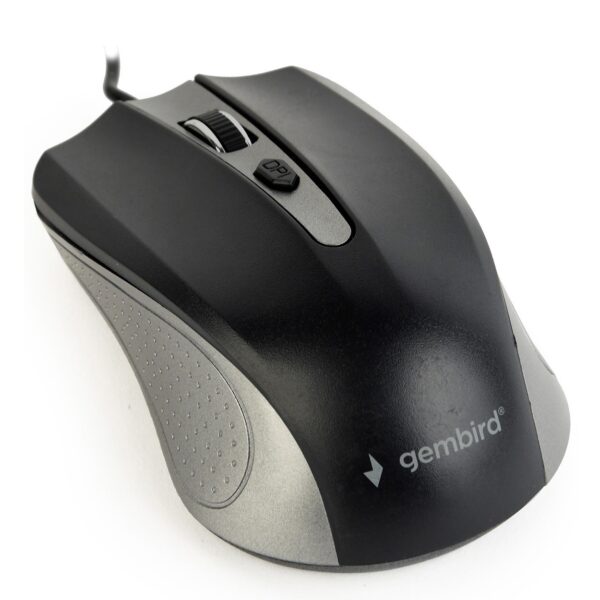 MOUSE GEMBIRD, PC sau NB, cu fir, USB, optic, 1200 dpi, butoane/scroll 4/1, , negru / gri, „MUS-4B-01-GB” (timbru verde 0.18 lei)