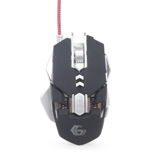 MOUSE GEMBIRD, gaming, cu fir, USB, optic, 4000 dpi, butoane/scroll 7/1, iluminare, butoane programabile, negru / gri, „MUSG-05” (timbru verde 0.18 lei)