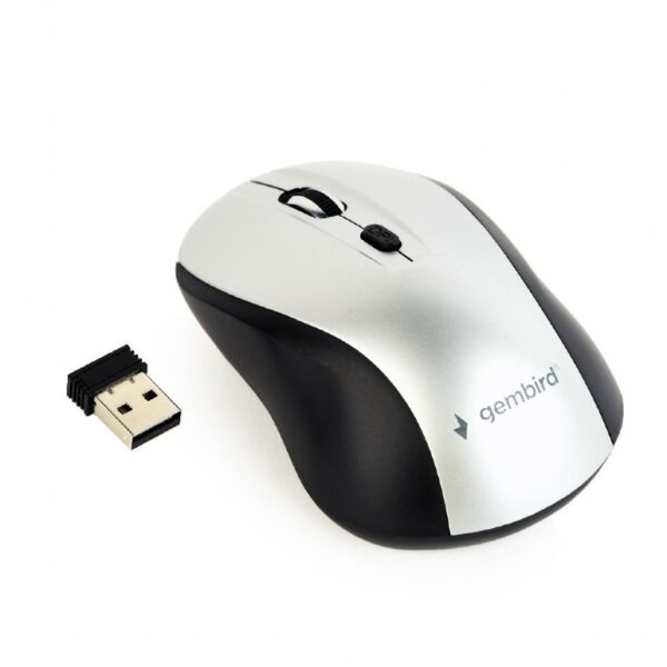 MOUSE GEMBIRD, PC sau NB, wireless, 2.4GHz, optic, 1600 dpi, butoane/scroll 4/1, , negru / gri, „MUSW-4B-02-BS” (timbru verde 0.18 lei)