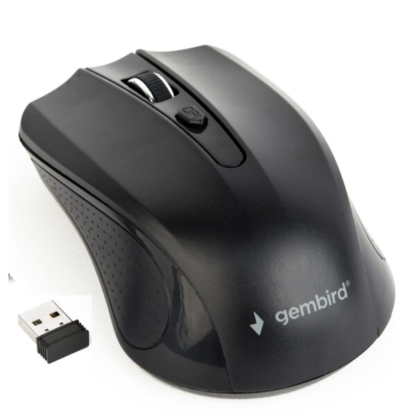 MOUSE GEMBIRD, PC sau NB, wireless, 2.4GHz, optic, 1600 dpi, butoane/scroll 4/1, , negru, „MUSW-4B-04” (timbru verde 0.18 lei)