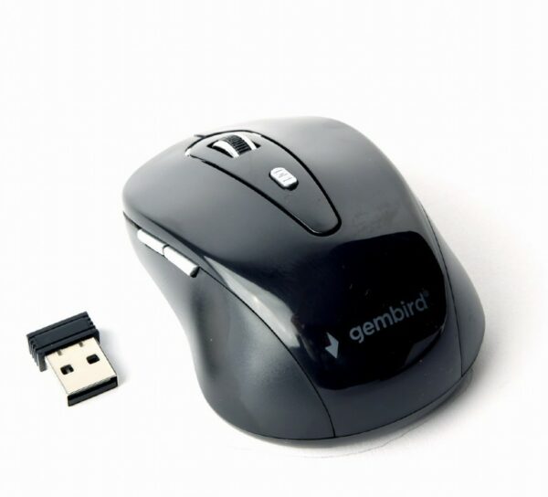 MOUSE GEMBIRD, PC sau NB, wireless, 2.4GHz, optic, 1600 dpi, butoane/scroll 6/1, , negru, „MUSW-6B-01” (timbru verde 0.18 lei)