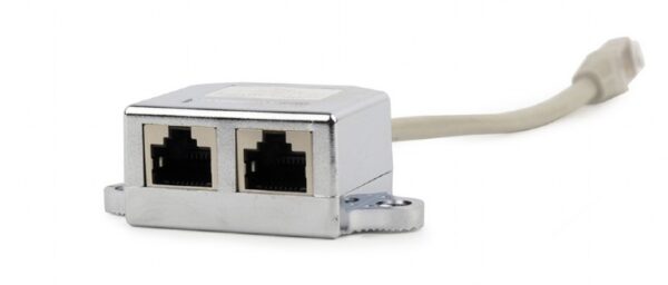 SPLITTER RJ-45 GEMBIRD pt. cablu FTP, Cat5, RJ-45 (T) | RJ-45 (M) x 2, ecranat, metal, 1 buc, „NCA-SP-02”