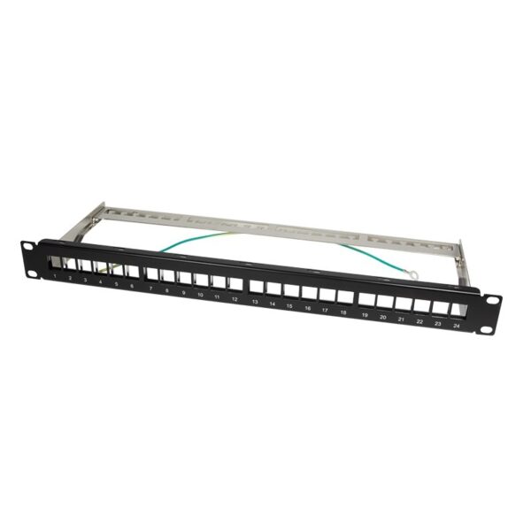 KEYSTONE PANEL LOGILINK, 1U pentru rack 19″, 24 Ports, shielded, black „NK4042”