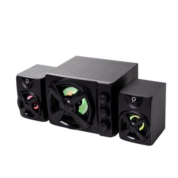 BOXE SPACER Gaming 2.1, RMS: 11W (2 x 3W + 5W), control volum, bass si inalte, subwoofer lemn MDF, 3 x LED, USB power, black, „SPB-THUNDER” (timbru verde 2.00 lei) 43501938
