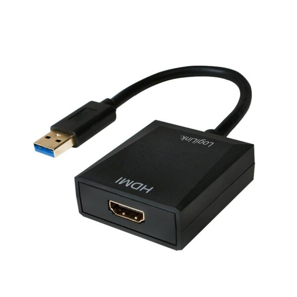 CABLU video LOGILINK, adaptor USB 3.0 (T) la HDMI (M), 10cm, rezolutie maxima Full HD (1920 x 1080) la 60 Hz, negru, „UA0233” (timbru verde 0.08 lei)
