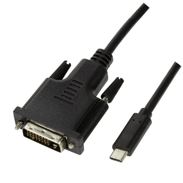 CABLU video LOGILINK, adaptor USB 3.1 Type-C (T) la DVI-D DL (T), 1.8m, rezolutie maxima Full HD (1920 x 1080) la 60 Hz, negru, „UA0331” (timbru verde 0.18 lei)