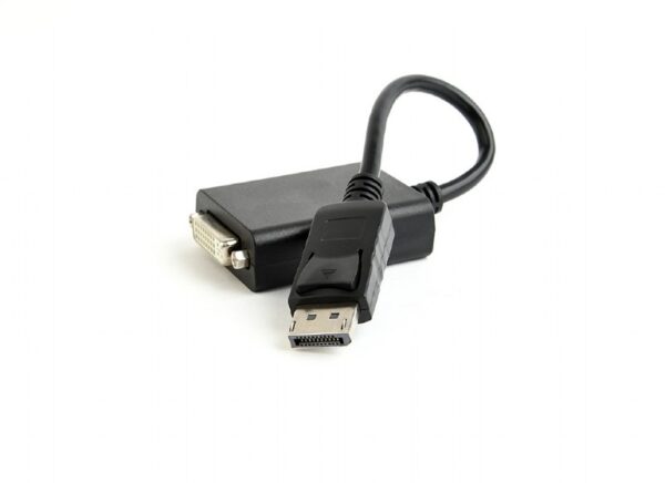 CABLU video GEMBIRD, adaptor DisplayPort (T) la DVI-I DL (M), 10cm, rezolutie maxima 4K UHD (3840 x 2160) la 30 Hz, negru, „A-DPM-DVIF-03” (timbru verde 0.08 lei)