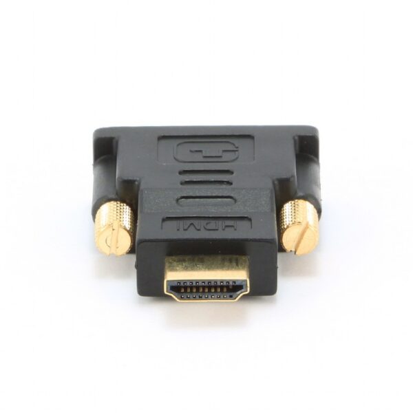 ADAPTOR video GEMBIRD, HDMI (T) la DVI-D SL (T), conectori auriti, black, „A-HDMI-DVI-1” (timbru verde 0.08 lei)
