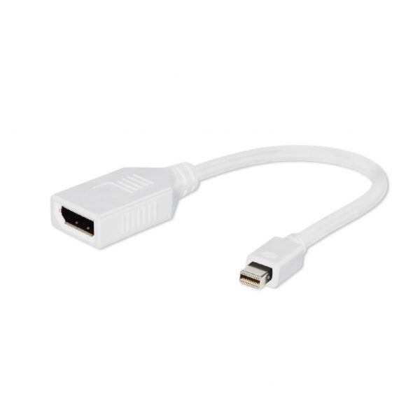 CABLU video GEMBIRD, adaptor Mini-DisplayPort (T) la DisplayPort (M), 10cm, rezolutie maxima Full HD (1920 x 1080) la 60Hz, alb, „A-mDPM-DPF-001-W” (timbru verde 0.08 lei)