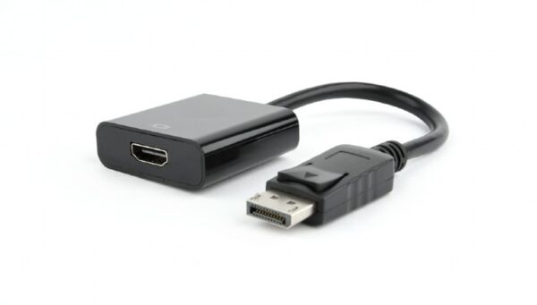 CABLU video GEMBIRD, adaptor DisplayPort (T) la HDMI (M), 10cm, rezolutie maxima Full HD (1920 x 1080) la 60Hz, negru, „AB-DPM-HDMIF-002” (timbru verde 0.08 lei)