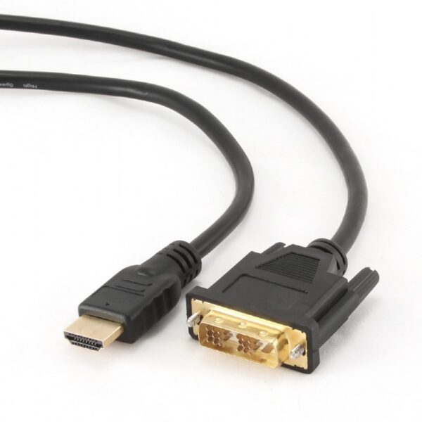 CABLU video GEMBIRD, adaptor HDMI (T) la DVI-D SL (T), 0.5m, conectori auriti, negru, „CC-HDMI-DVI-0.5M” (timbru verde 0.08 lei)