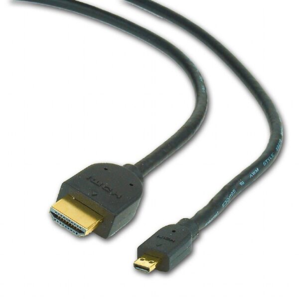 CABLU video GEMBIRD, adaptor HDMI (T) la Micro-HDMI (T), 3m, conectori auriti, negru, „CC-HDMID-10” (timbru verde 0.18 lei)