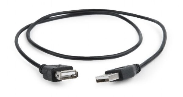 CABLU USB GEMBIRD prelungitor, USB 2.0 (T) la USB 2.0 (M), 0.75m, negru, „CC-USB2-AMAF-75CM/300-BK” (timbru verde 0.08 lei)