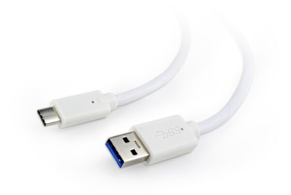CABLU alimentare si date GEMBIRD, pt. smartphone, USB 3.0 (T) la USB 3.1 Type-C (T), 36W, 1m, alb, „CCP-USB3-AMCM-1M-W” (timbru verde 0.08 lei)