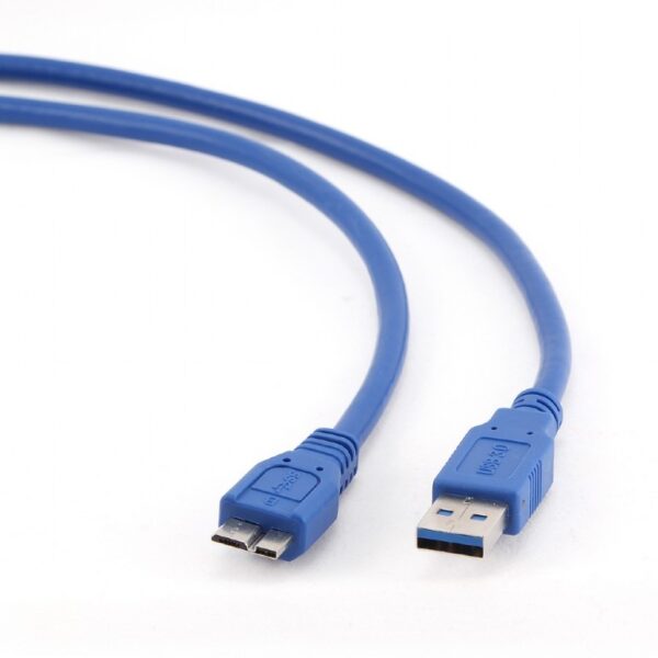 CABLU alimentare si date GEMBIRD, USB 3.0 (T) la Micro-USB 3.0 (T), 0.5m, albastru, „CCP-mUSB3-AMBM-0.5M” (timbru verde 0.08 lei)