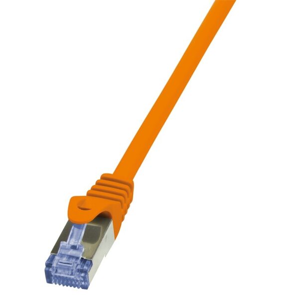 PATCH CORD S/FTP LOGILINK Cat6a, LSZH, cupru, 0.25 m, portocaliu, AWG26, dublu ecranat „CQ3018S” (timbru verde 0.08 lei)