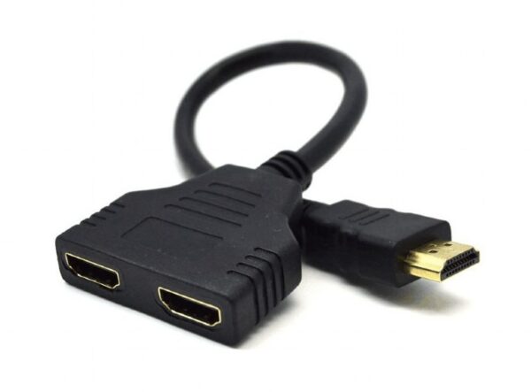 SPLITTER video GEMBIRD, split HDMI la 2 monitoare, conector 1: HDMI (T); conector 2: HDMI (M) x 2, „DSP-2PH4-04” (timbru verde 0.8 lei)