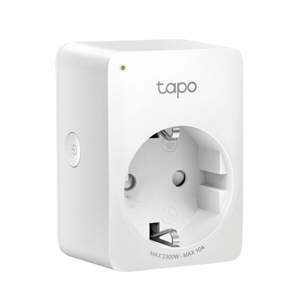 PRIZA inteligenta TP-LINK, Schuko x 1, conectare prin Schuko (T), 10 A, programare prin smartphone, Bluetooth, WiFi, alb „Tapo P100(1-pack)” (timbru verde 0.18 lei)
