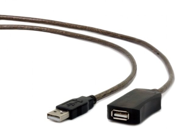CABLU USB GEMBIRD prelungitor, USB 2.0 (T) la USB 2.0 (M), 5m, activ (permite folosirea unui cablu USB lung), black „UAE-01-5M” (timbru verde 0.08 lei)
