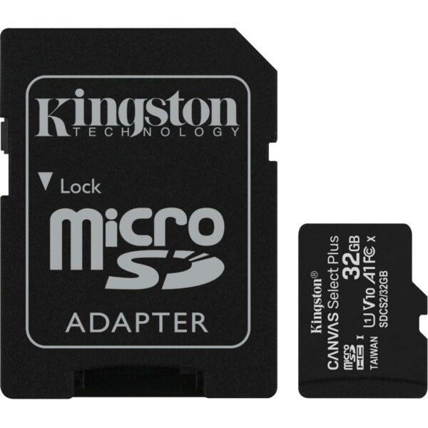 CARD MicroSD KINGSTON, 32 GB, microSDHC, clasa 10, standard UHS-I U1, „SDCS2/32GB” (timbru verde 0.03 lei)